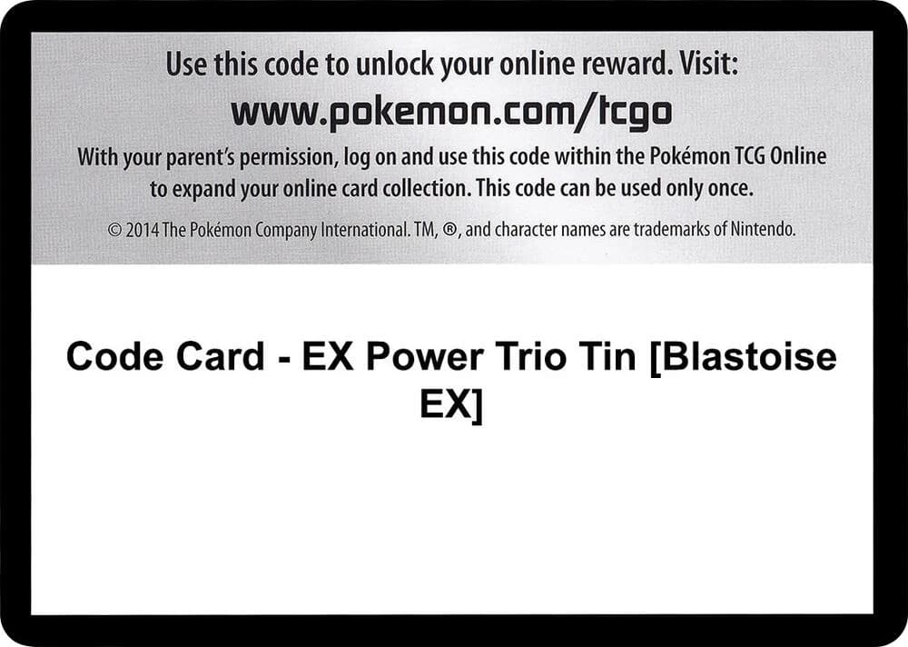 Code Card - EX Power Trio Tin [Blastoise EX]