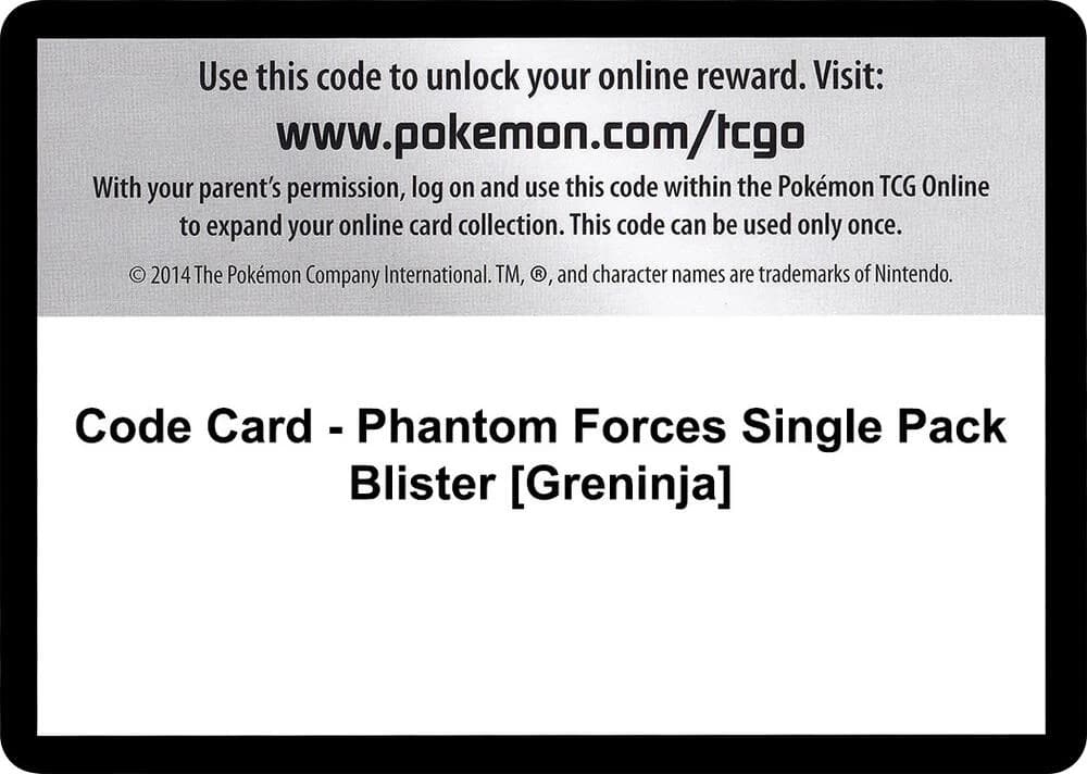 Code Card - Phantom Forces Single Pack Blister [Greninja]