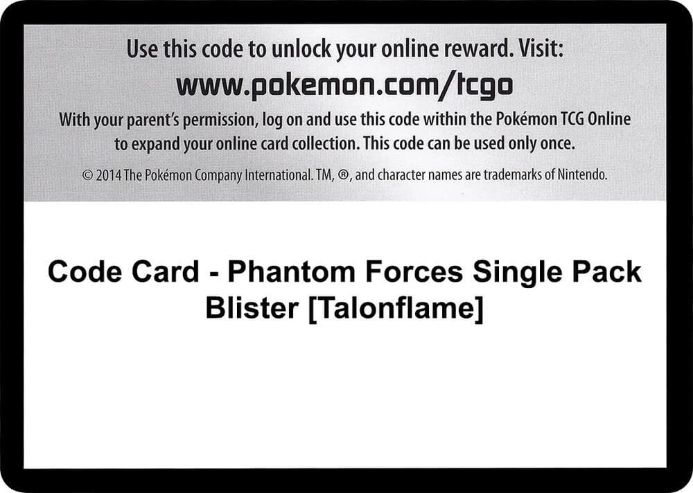 Code Card - Phantom Forces Single Pack Blister [Talonflame]