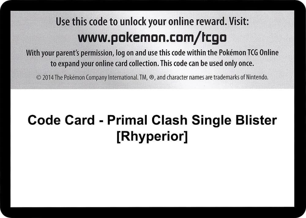 Code Card - Primal Clash Single Blister [Rhyperior]