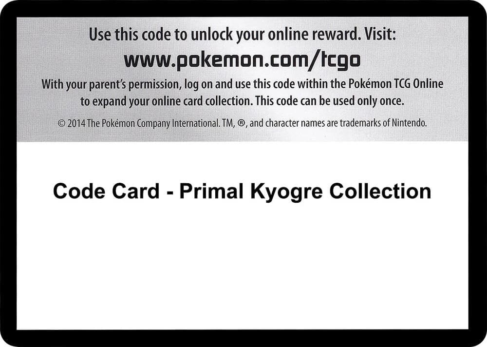 Code Card - Primal Kyogre Collection