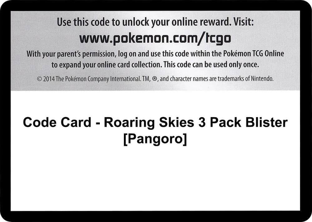 Code Card - Roaring Skies 3 Pack Blister [Pangoro]