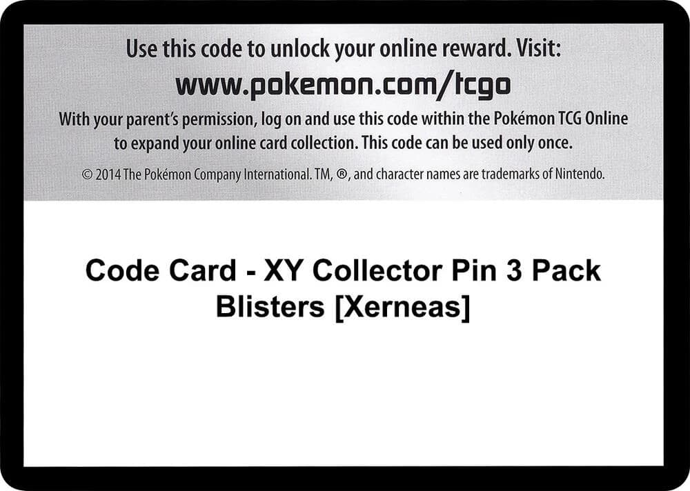 Code Card - XY Collector Pin 3 Pack Blisters [Xerneas]