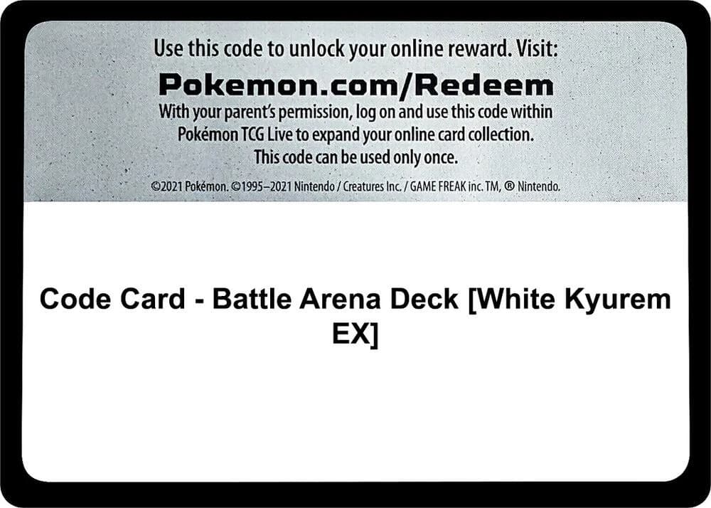 Code Card - Battle Arena Deck [White Kyurem EX]