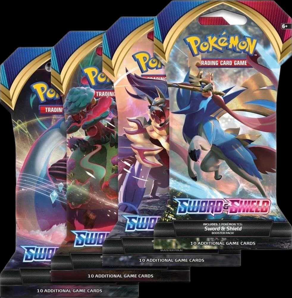 Sword And Shield Base Set Sleeved Booster Pack Art Bundle [Set of 4]