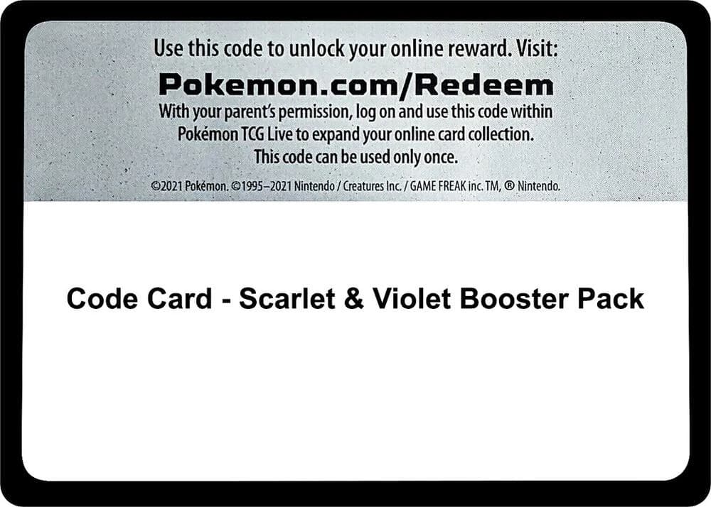 Code Card - Scarlet & Violet Booster Pack