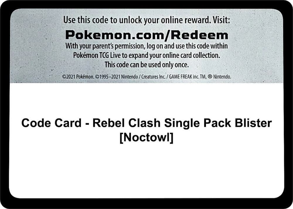 Code Card - Rebel Clash Single Pack Blister [Noctowl]