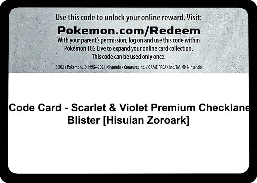 Code Card - Scarlet & Violet Premium Checklane Blister [Hisuian Zoroark]