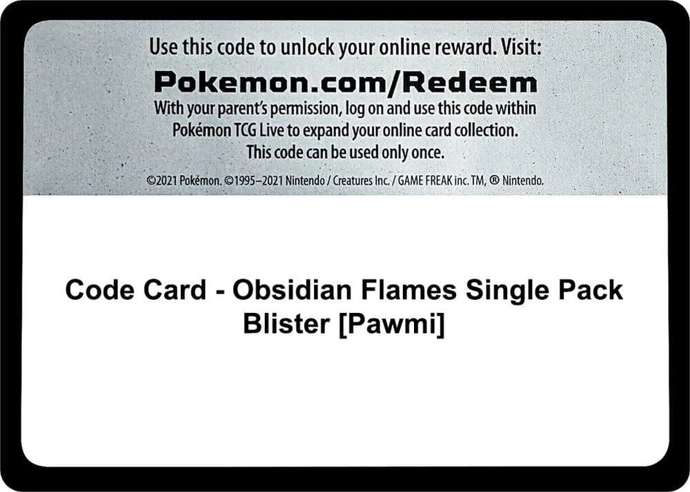 Code Card - Obsidian Flames Single Pack Blister [Pawmi]