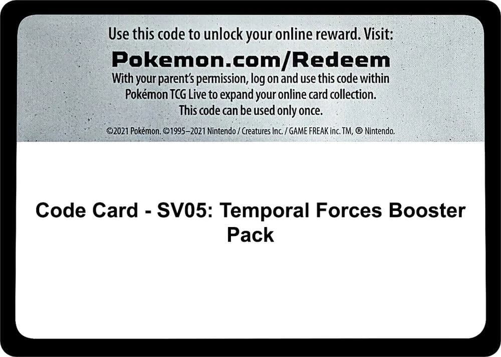 Code Card - SV05: Temporal Forces Booster Pack