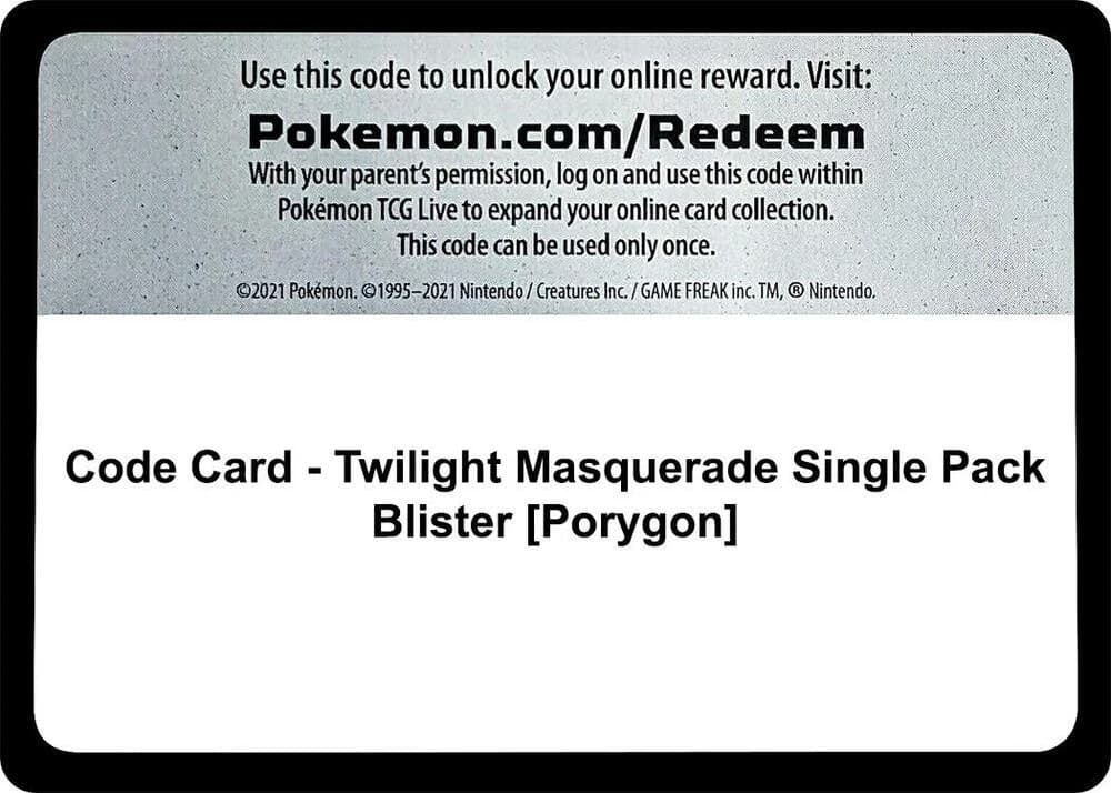 Code Card - Twilight Masquerade Single Pack Blister [Porygon]