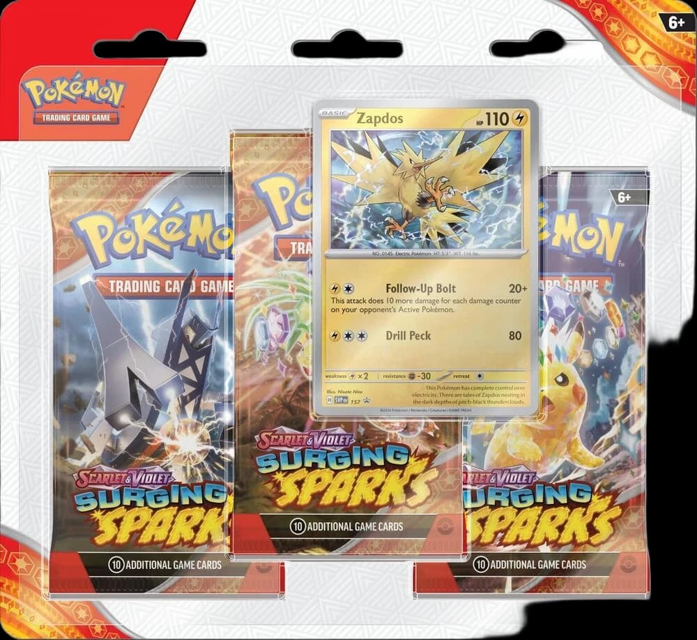 Surging Sparks 3 Pack Blisters [Zapdos]