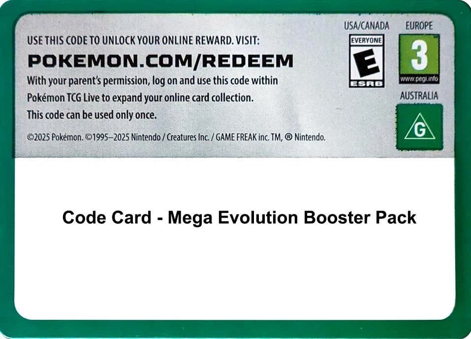 Code Card - Mega Evolution Booster Pack