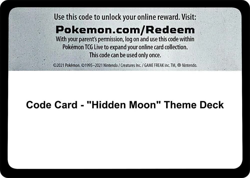 Code Card - "Hidden Moon" Theme Deck