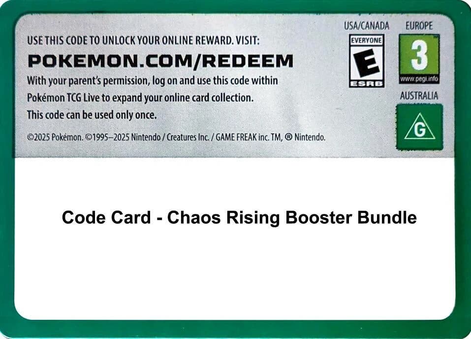 Code Card - Chaos Rising Booster Bundle